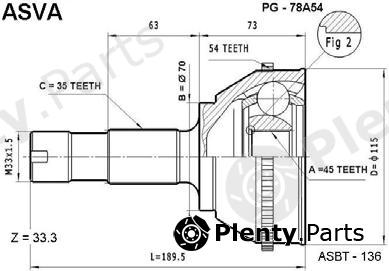  ASVA part PG78A54 Replacement part