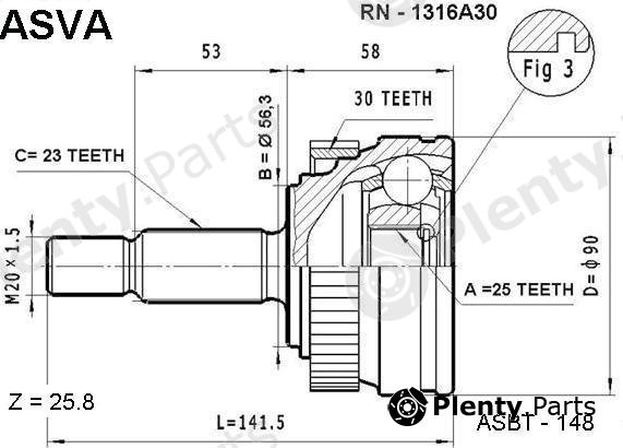  ASVA part RN1316A30 Replacement part