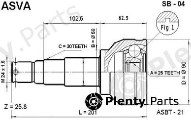  ASVA part SB04 Joint Kit, drive shaft