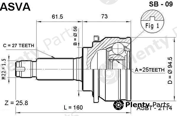  ASVA part SB09 Joint Kit, drive shaft