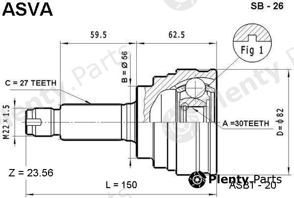  ASVA part SB-26 (SB26) Joint Kit, drive shaft
