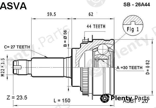  ASVA part SB26A44 Joint Kit, drive shaft
