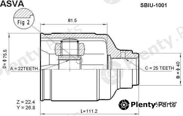  ASVA part SBIU1001 Joint Kit, drive shaft