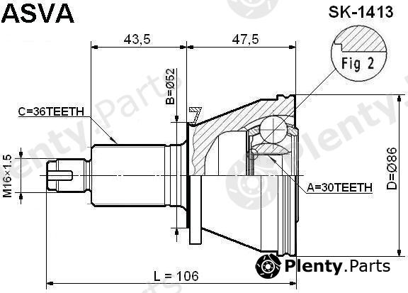  ASVA part SK1413 Joint Kit, drive shaft