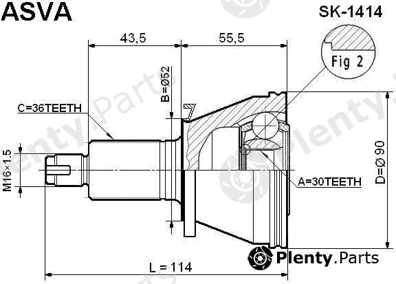  ASVA part SK1414 Joint Kit, drive shaft