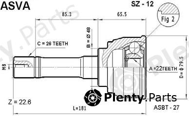  ASVA part SZ12 Joint Kit, drive shaft