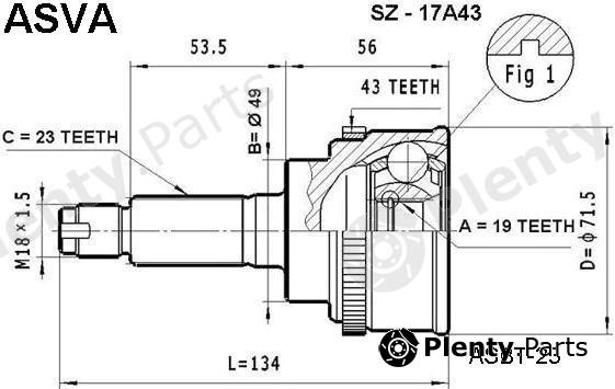  ASVA part SZ17A43 Replacement part