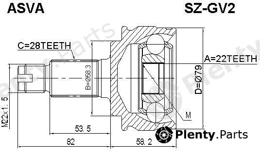  ASVA part SZGV2 Joint Kit, drive shaft