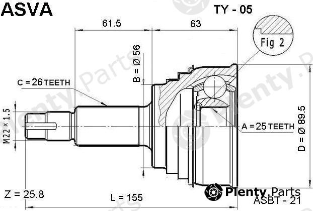  ASVA part TY05 Joint Kit, drive shaft