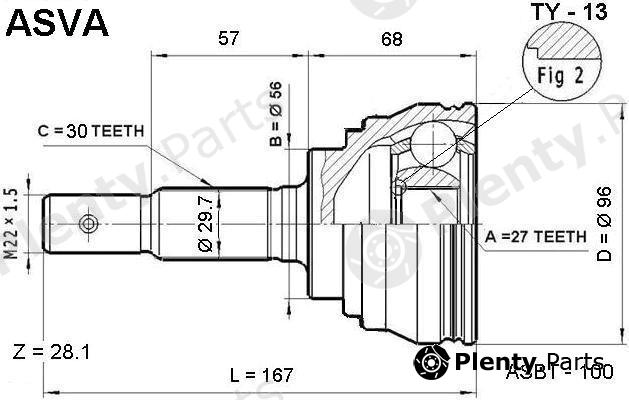  ASVA part TY-13 (TY13) Joint Kit, drive shaft