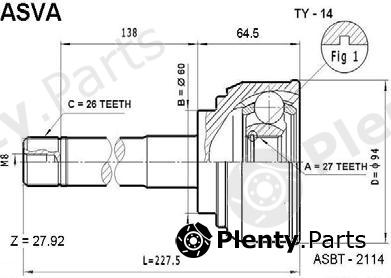  ASVA part TY14 Joint Kit, drive shaft
