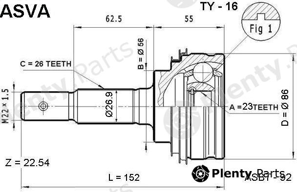  ASVA part TY-16 (TY16) Replacement part