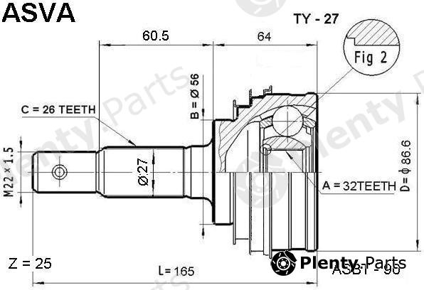  ASVA part TY27 Joint Kit, drive shaft
