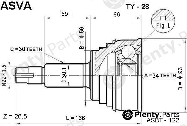  ASVA part TY-28 (TY28) Joint Kit, drive shaft