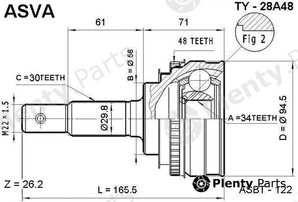  ASVA part TY28A48 Joint Kit, drive shaft