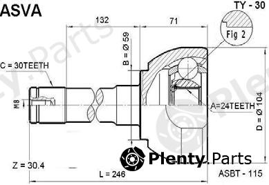  ASVA part TY30 Joint Kit, drive shaft