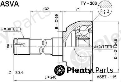  ASVA part TY303 Joint Kit, drive shaft