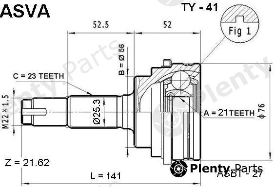  ASVA part TY41 Joint Kit, drive shaft
