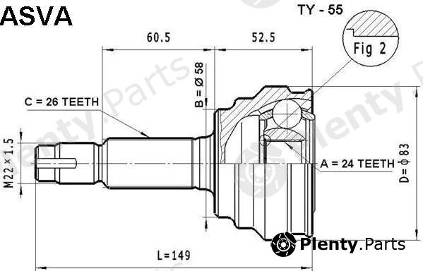  ASVA part TY55 Joint Kit, drive shaft