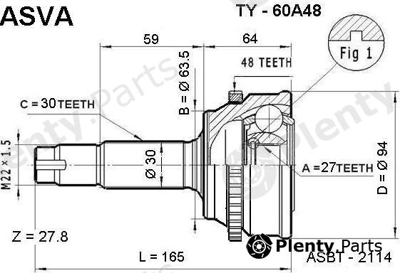  ASVA part TY60A48 Replacement part