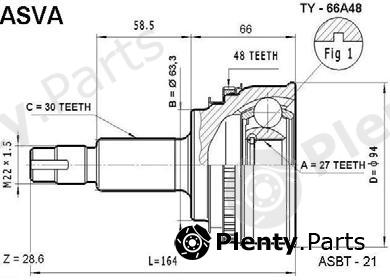  ASVA part TY66A48 Joint Kit, drive shaft