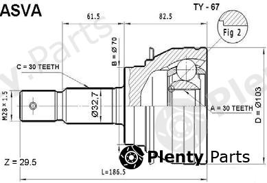  ASVA part TY67 Joint Kit, drive shaft