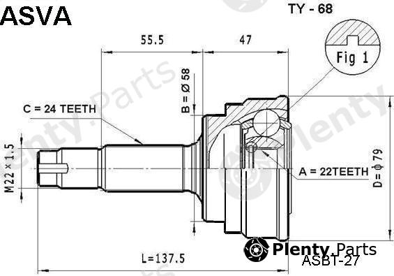  ASVA part TY68 Joint Kit, drive shaft