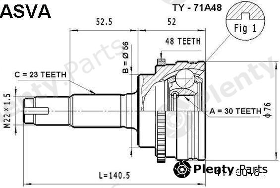  ASVA part TY71A48 Replacement part