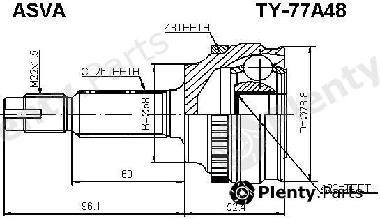  ASVA part TY77A48 Replacement part