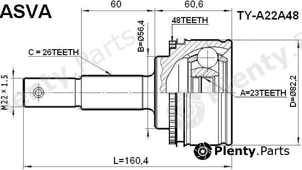  ASVA part TYA22A48 Joint Kit, drive shaft