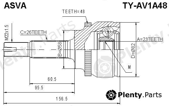  ASVA part TYAV1A48 Joint Kit, drive shaft
