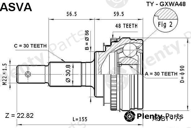  ASVA part TYGXWA48 Replacement part