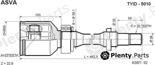  ASVA part TYID-5010 (TYID5010) Replacement part