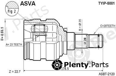  ASVA part TYIP-5001 (TYIP5001) Joint Kit, drive shaft