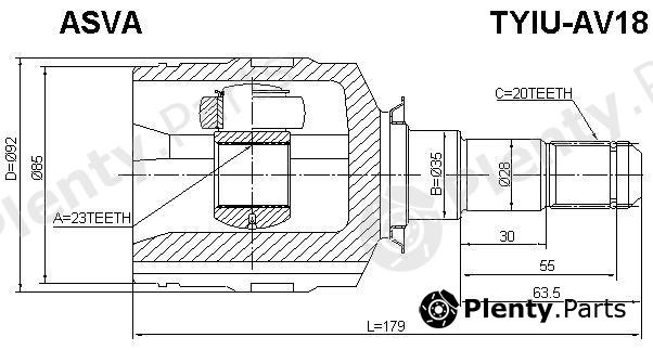  ASVA part TYIUAV18 Joint Kit, drive shaft