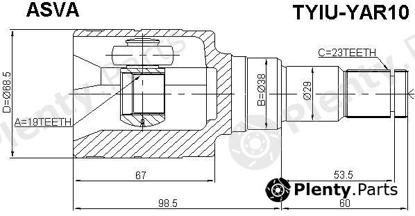  ASVA part TYIUYAR10 Joint Kit, drive shaft
