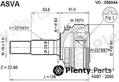  ASVA part VO-058A44 (VO058A44) Replacement part