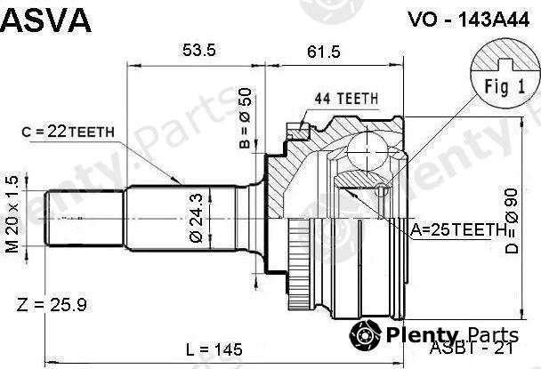  ASVA part VO143A44 Replacement part