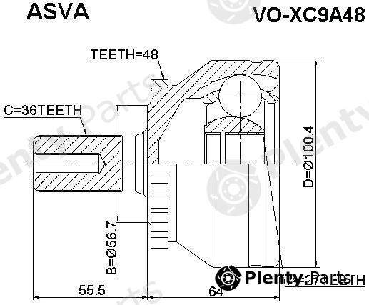  ASVA part VOXC9A48 Joint Kit, drive shaft