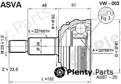  ASVA part VW002 Replacement part