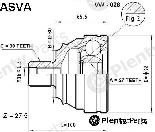  ASVA part VW028 Replacement part