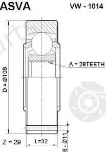  ASVA part VW1014 Replacement part