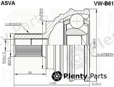  ASVA part VW-B61 (VWB61) Joint Kit, drive shaft