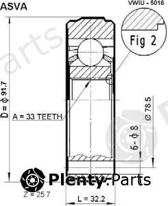  ASVA part VWIU5016 Joint Kit, drive shaft