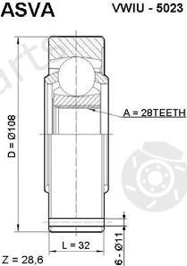  ASVA part VWIU5023 Replacement part