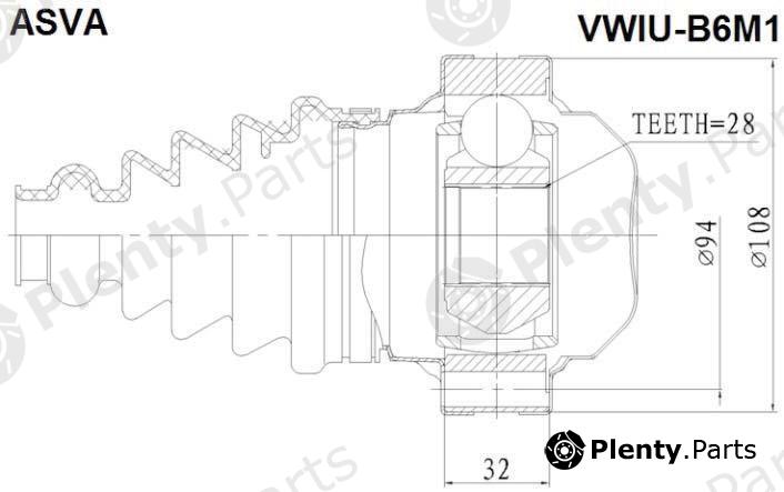  ASVA part VWIUB6M1 Joint Kit, drive shaft