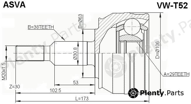  ASVA part VW-T52 (VWT52) Replacement part