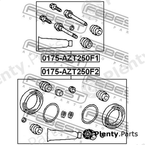  FEBEST part 0175-AZT250F2 (0175AZT250F2) Repair Kit, brake caliper