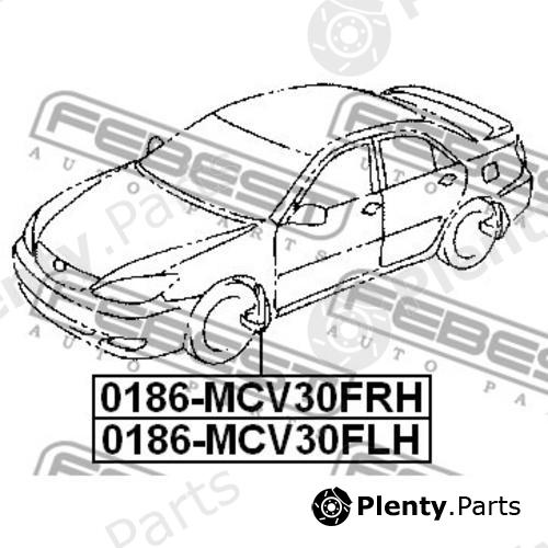  FEBEST part 0186MCV30FRH Mounting Kit, mud guard