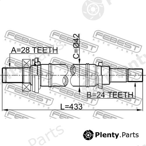  FEBEST part 0512-M316MT (0512M316MT) Drive Shaft